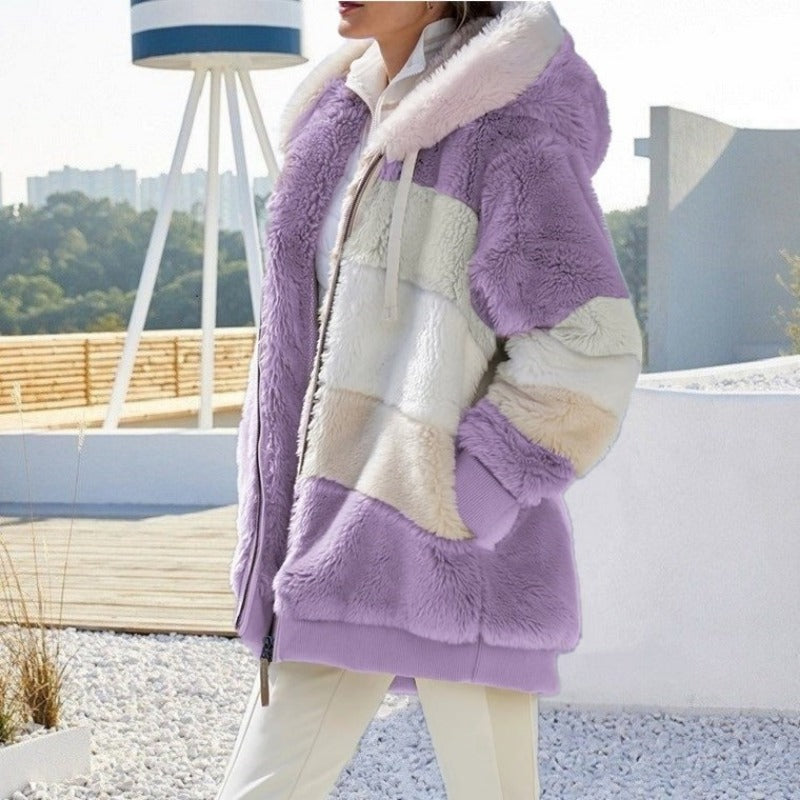 APOLLINE — Veste Oversize à Capuche en Peluche
