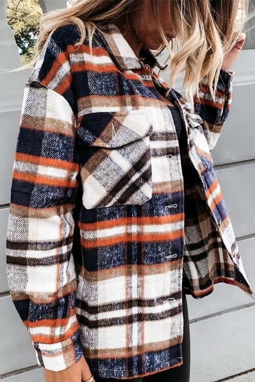 Manteau Chemise Rétro à Carreaux, Gros Boutons — 11 Coloris