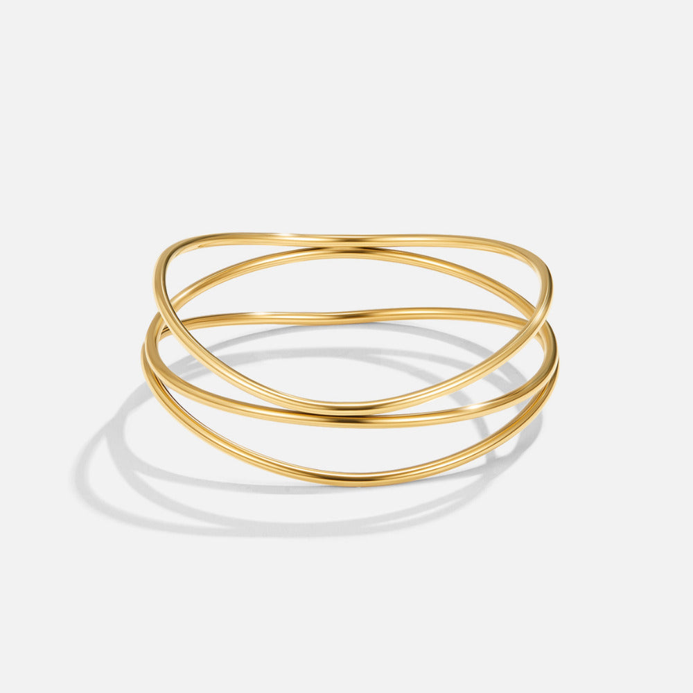 Jonc Sabrina Multi-Rangs Doré