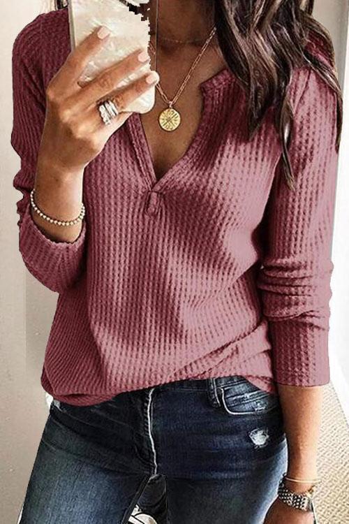 T-Shirt Doux et Confortable, Col en V