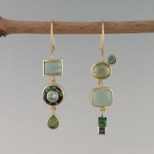 Boucles d'oreilles vertes vintage