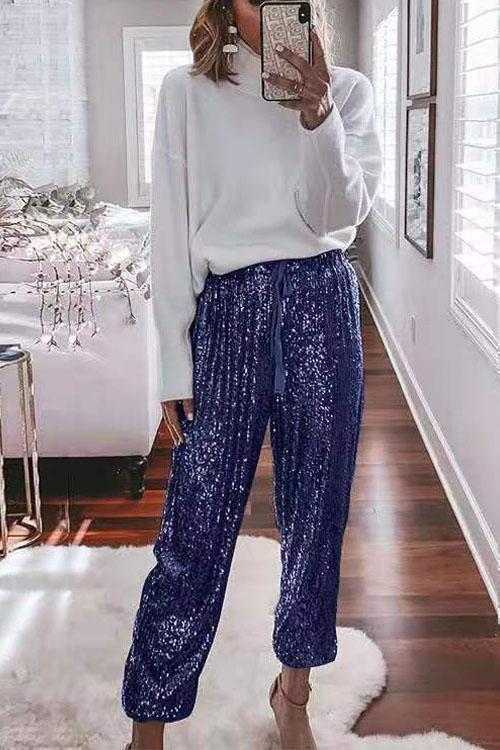 Pantalon de Soirée à Sequins, Style Jogging (SOLDE)