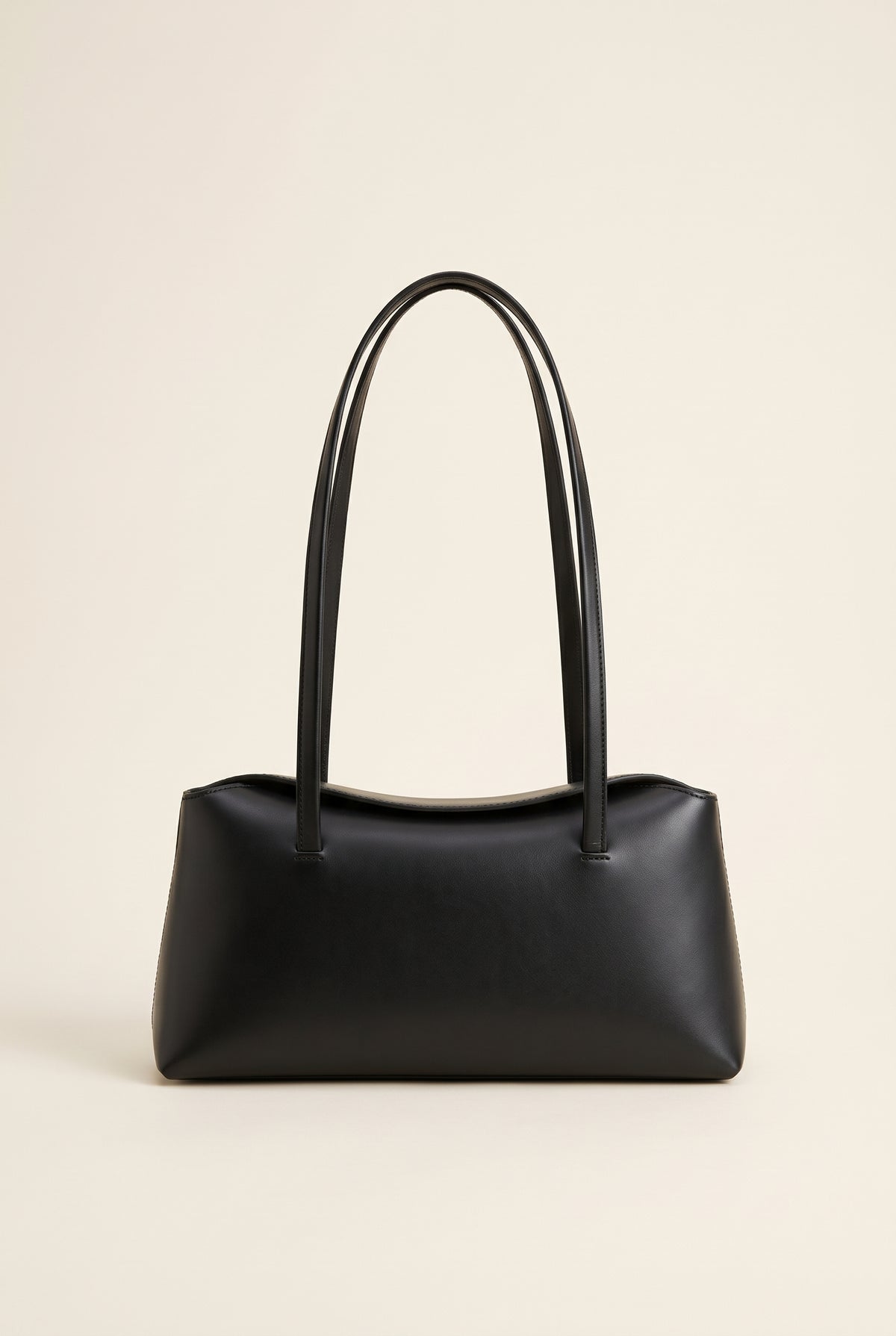 Bianca Quilted Faux Leather Shoulder Tote — Black