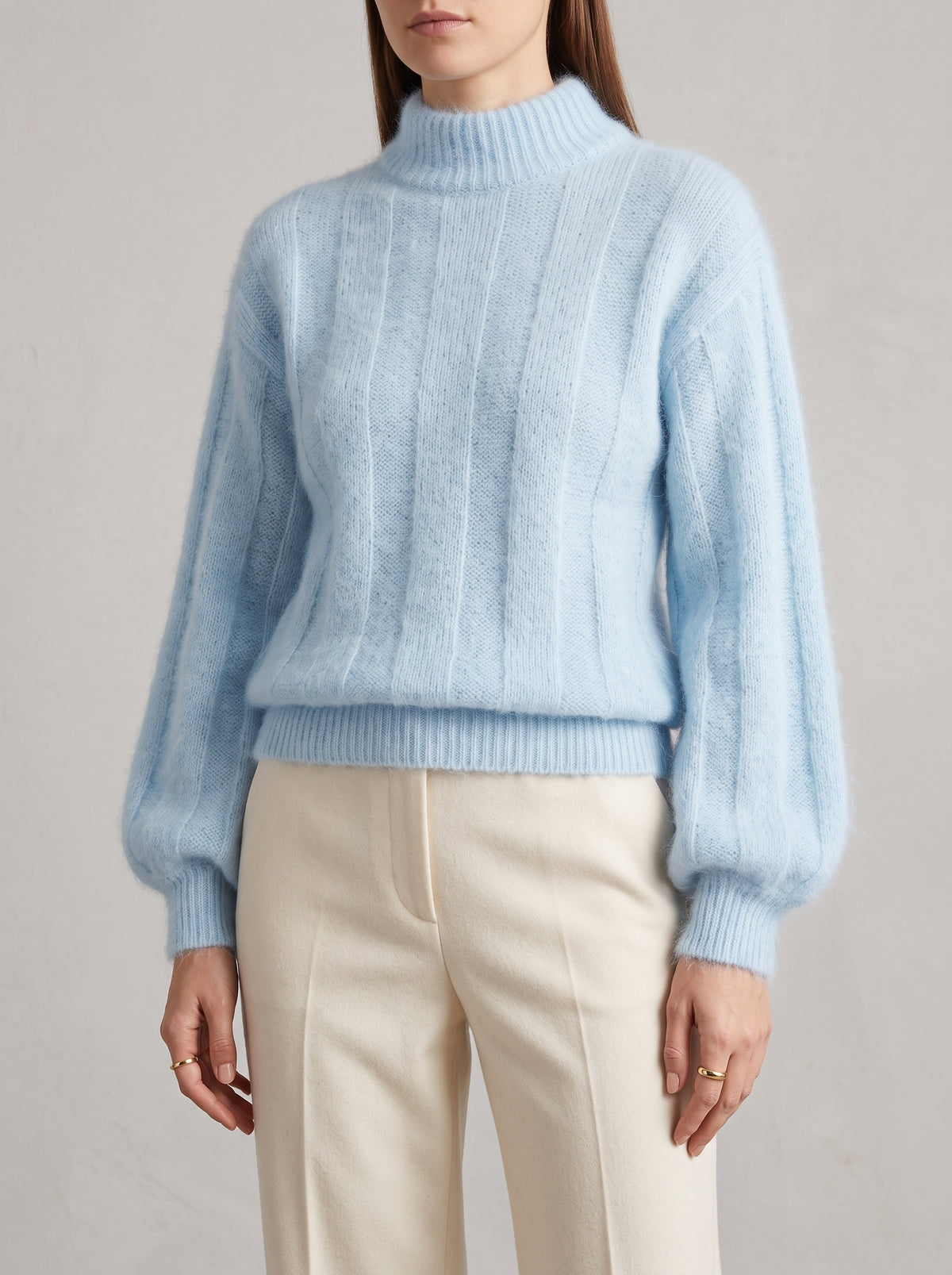 ANAÏS — Oversized Angora Knit Jumper - Blue