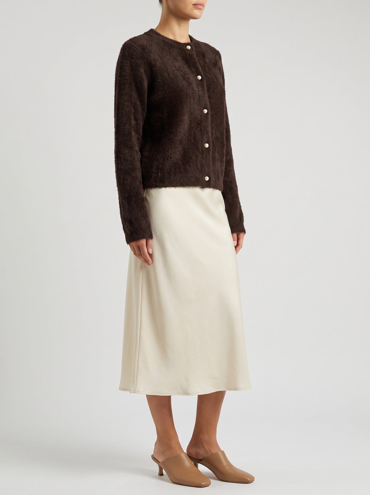 Hazel Soft Knit Cardigan - Dark Brown