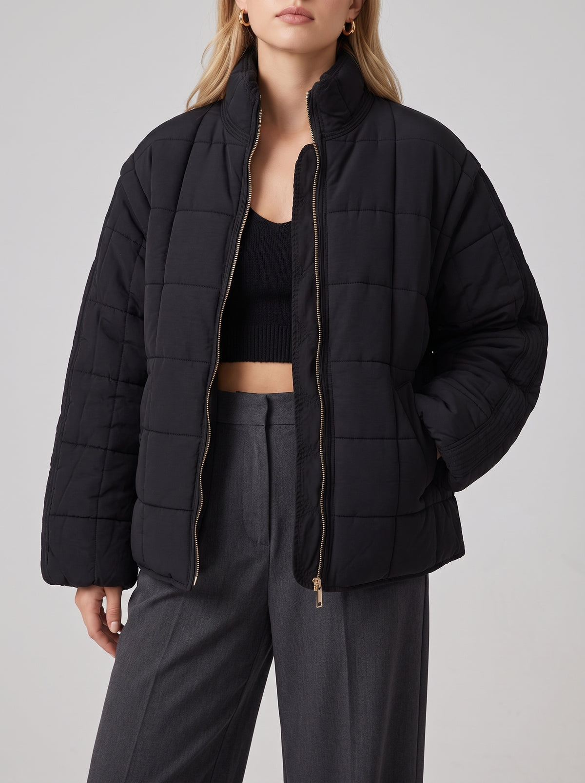 Veste matelassée légère Sabine - Noir