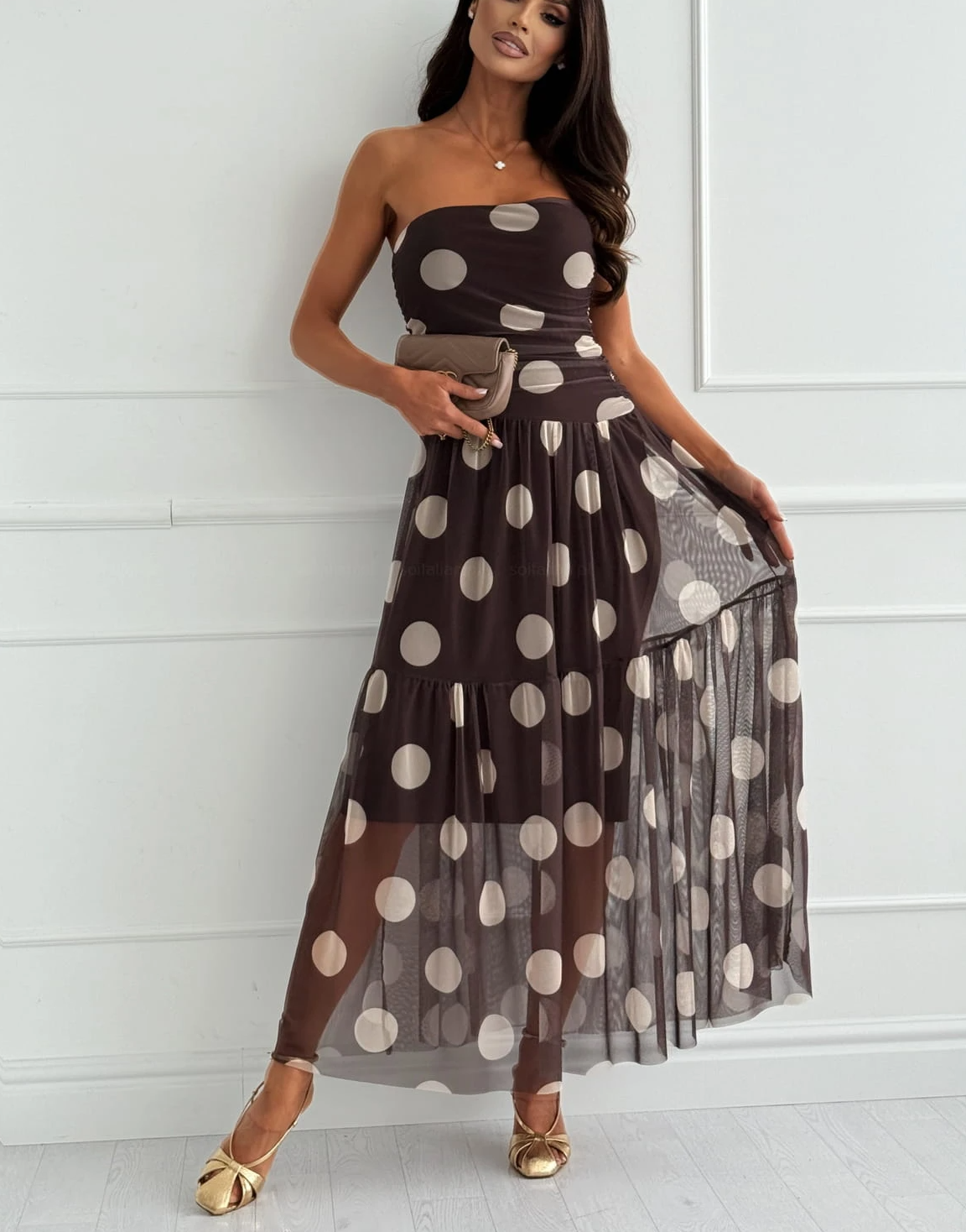 Robe Bustier à Pois