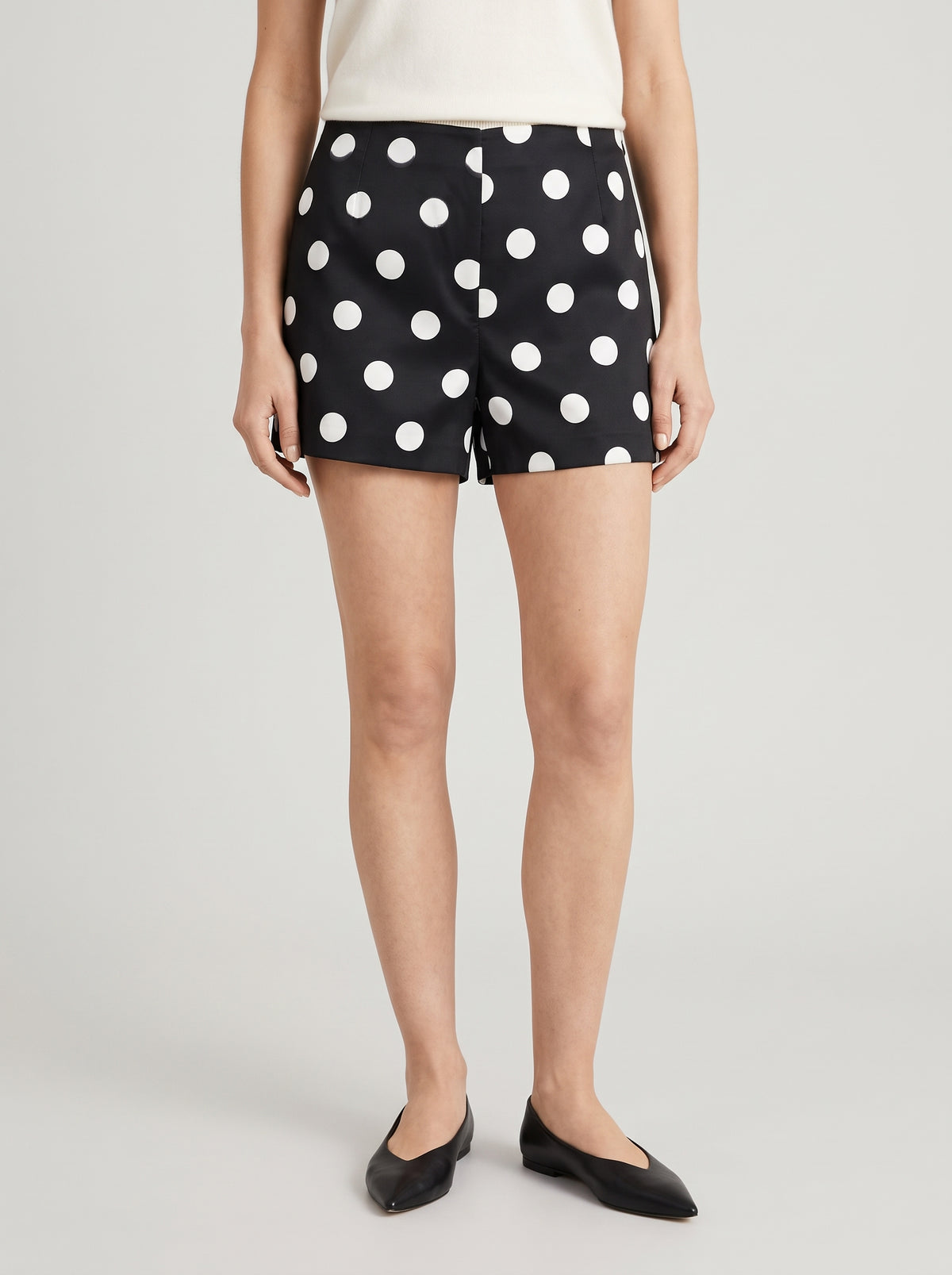 Mini short Caroline taille haute à pois