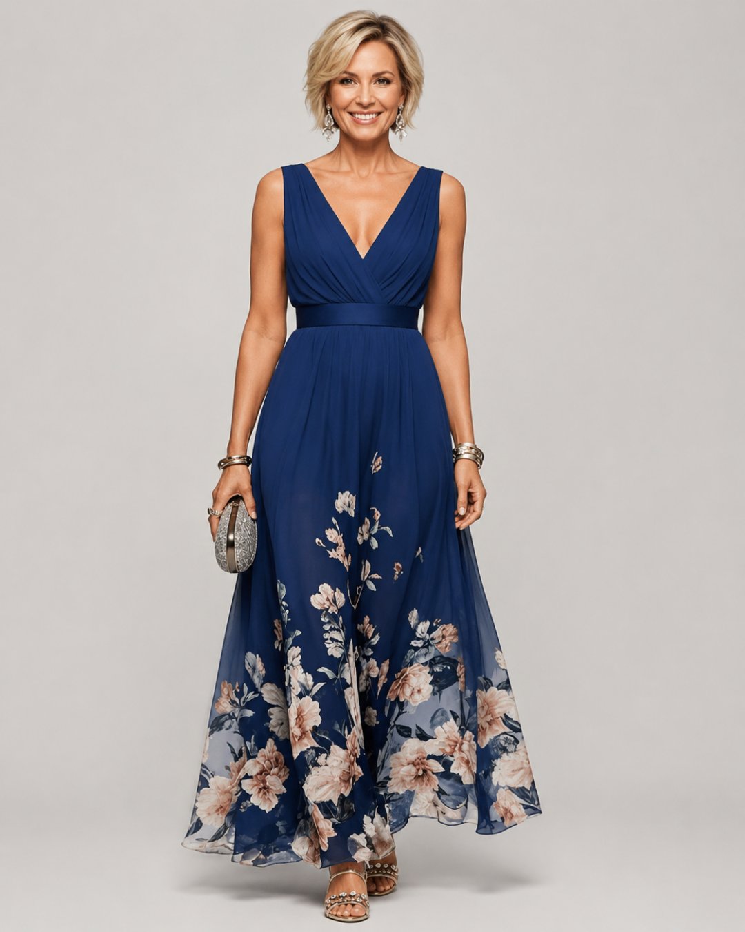 Mica · Robe Maxi Fleurie Sans Manches