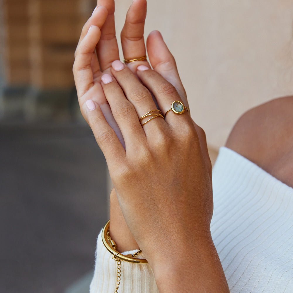 Bague Aigue-Marine Cristal et Or