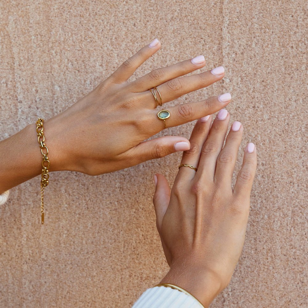 Bague Aigue-Marine Cristal et Or