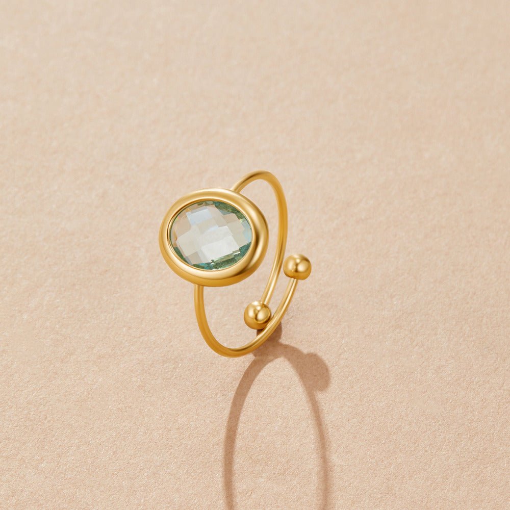 Bague Aigue-Marine Cristal et Or