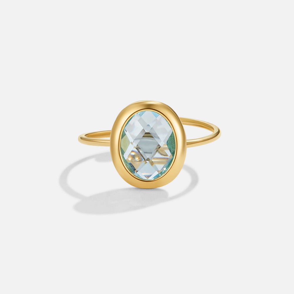 Bague Aigue-Marine Cristal et Or