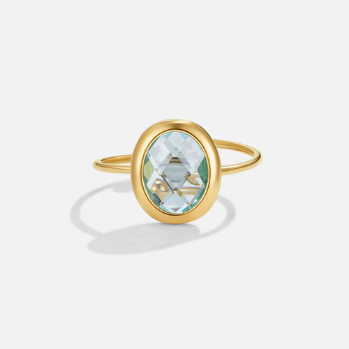 Bague Aigue-Marine Cristal et Or