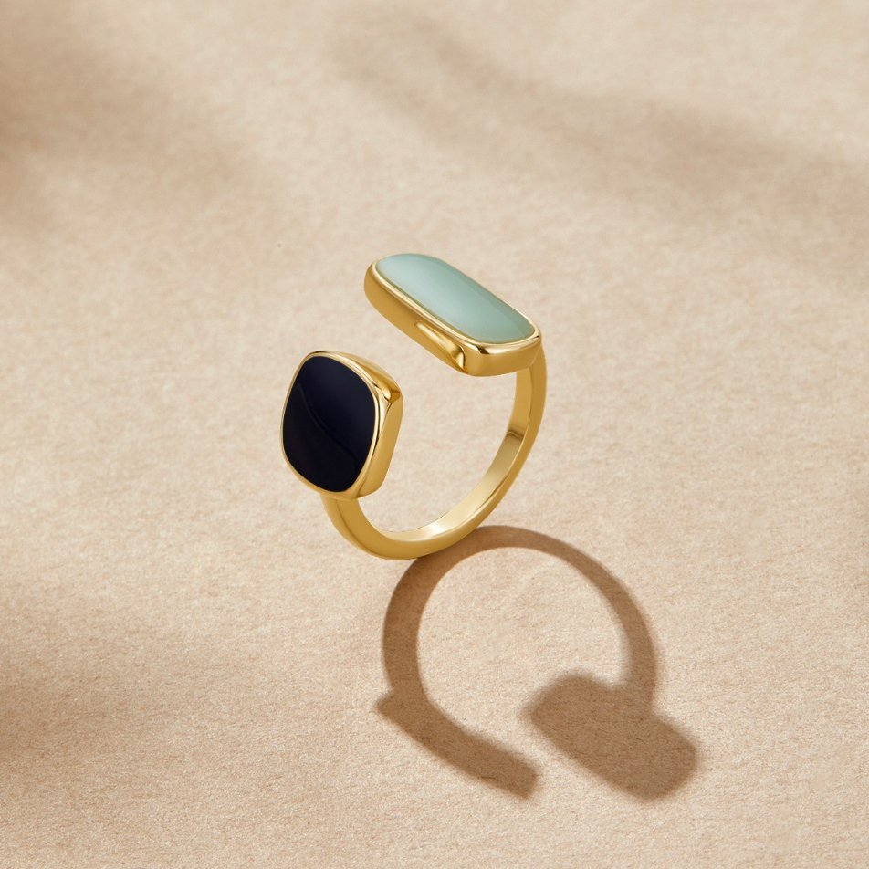 Bague enveloppante aigue-marine