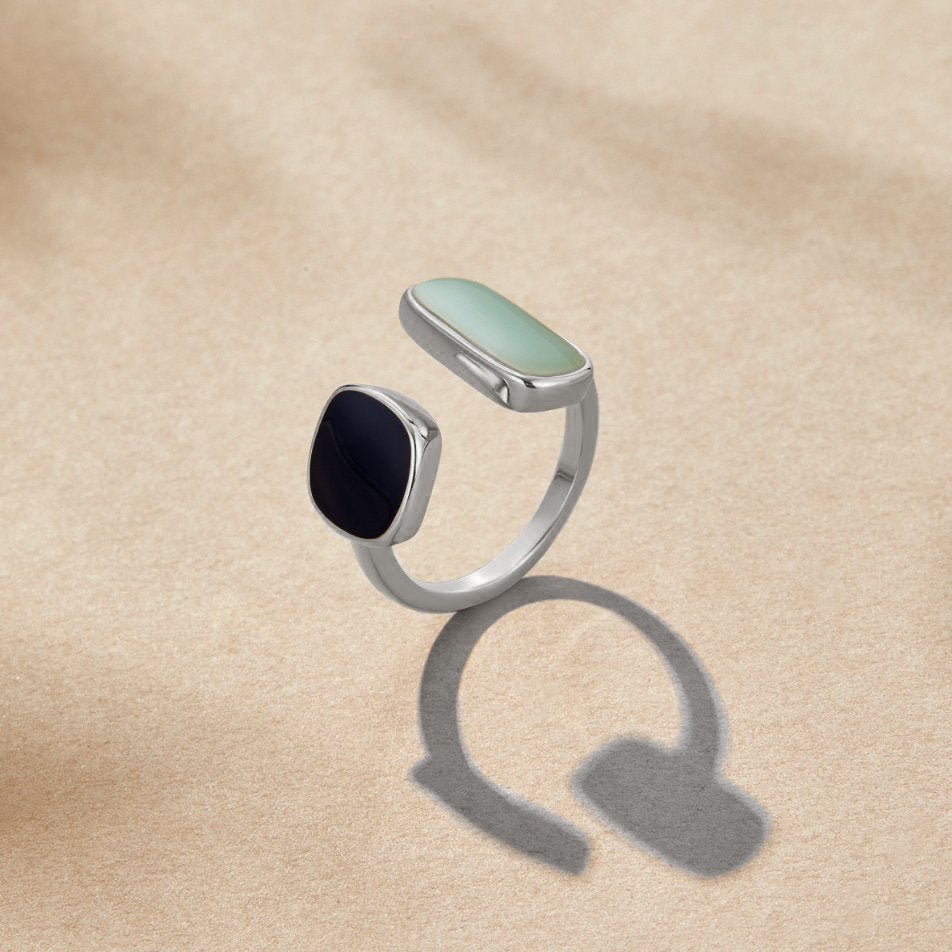 Bague enveloppante aigue-marine argentée
