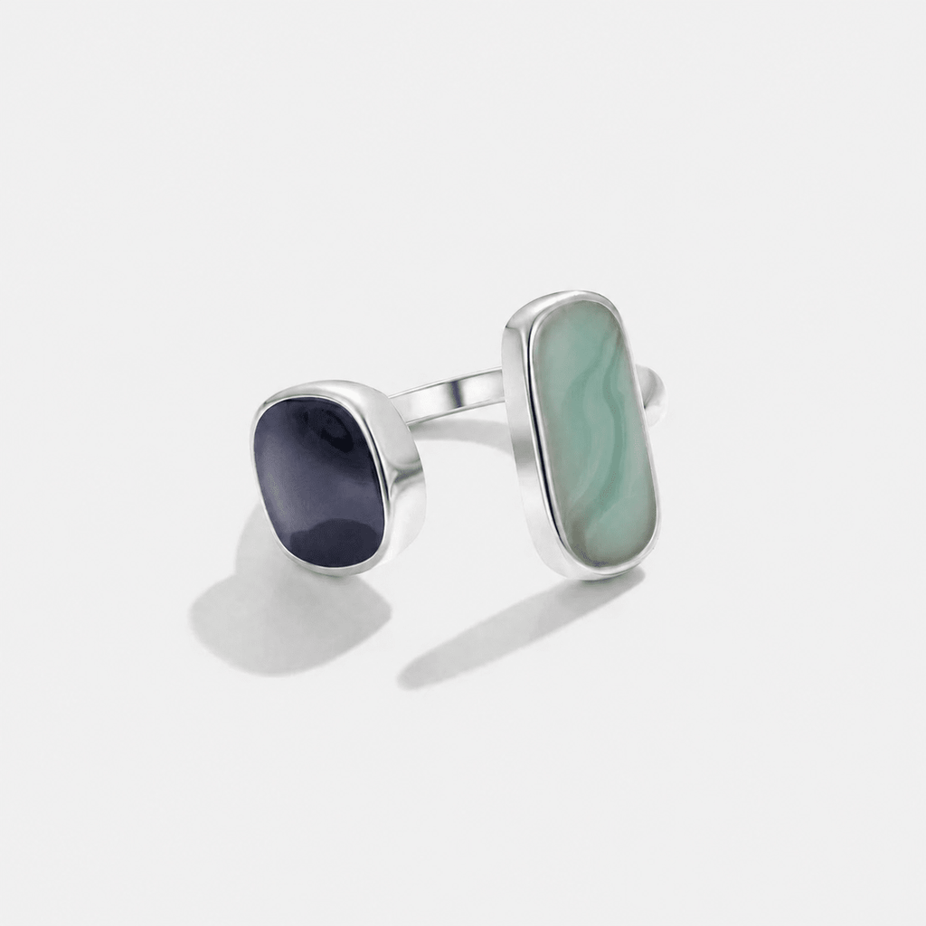 Bague Enveloppante Aigue-Marine Argentée
