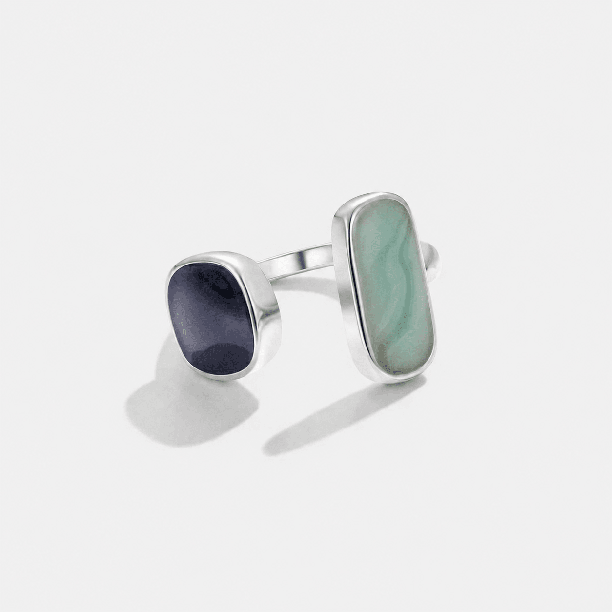 Bague Enveloppante Aigue-Marine Argentée