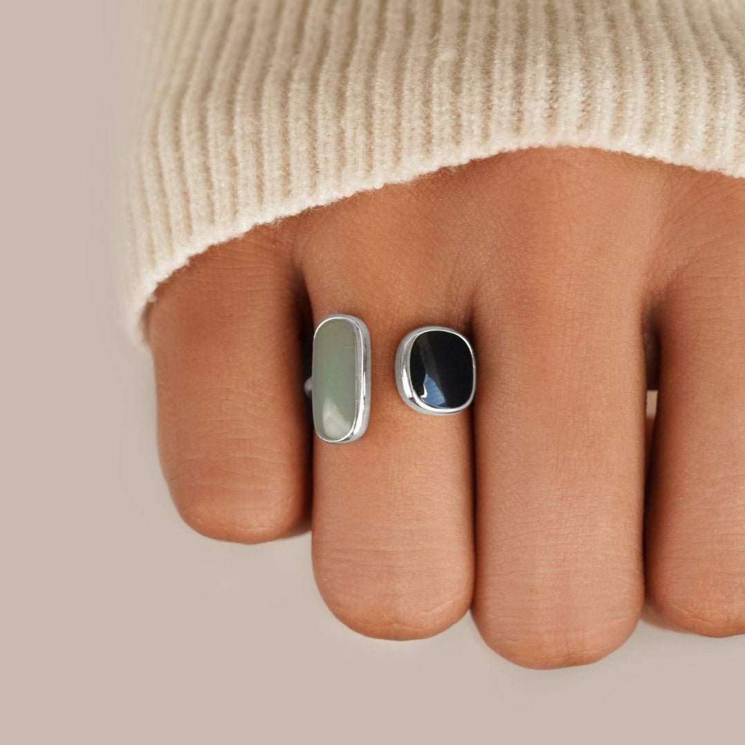 Bague Enveloppante Aigue-Marine Argentée