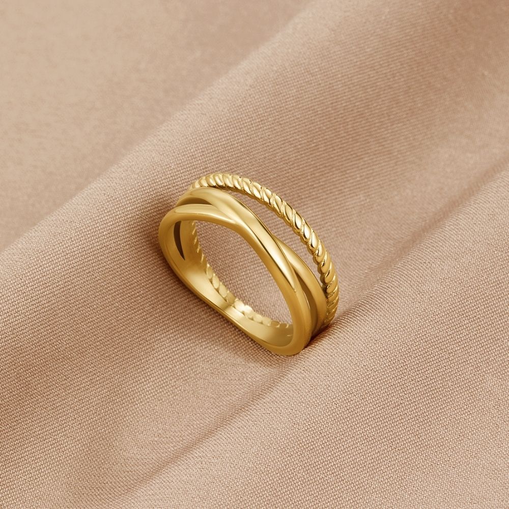Bague Ara torsadée croisée