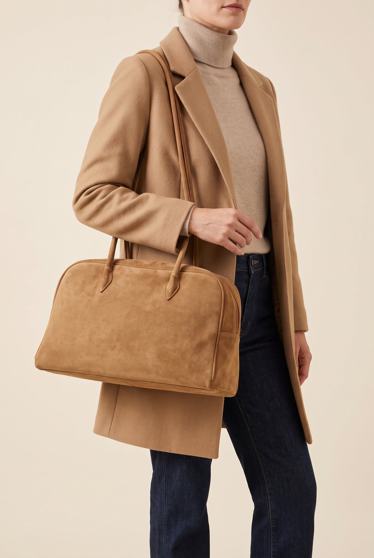 Jenny Suede Shoulder Bag — On-Model View