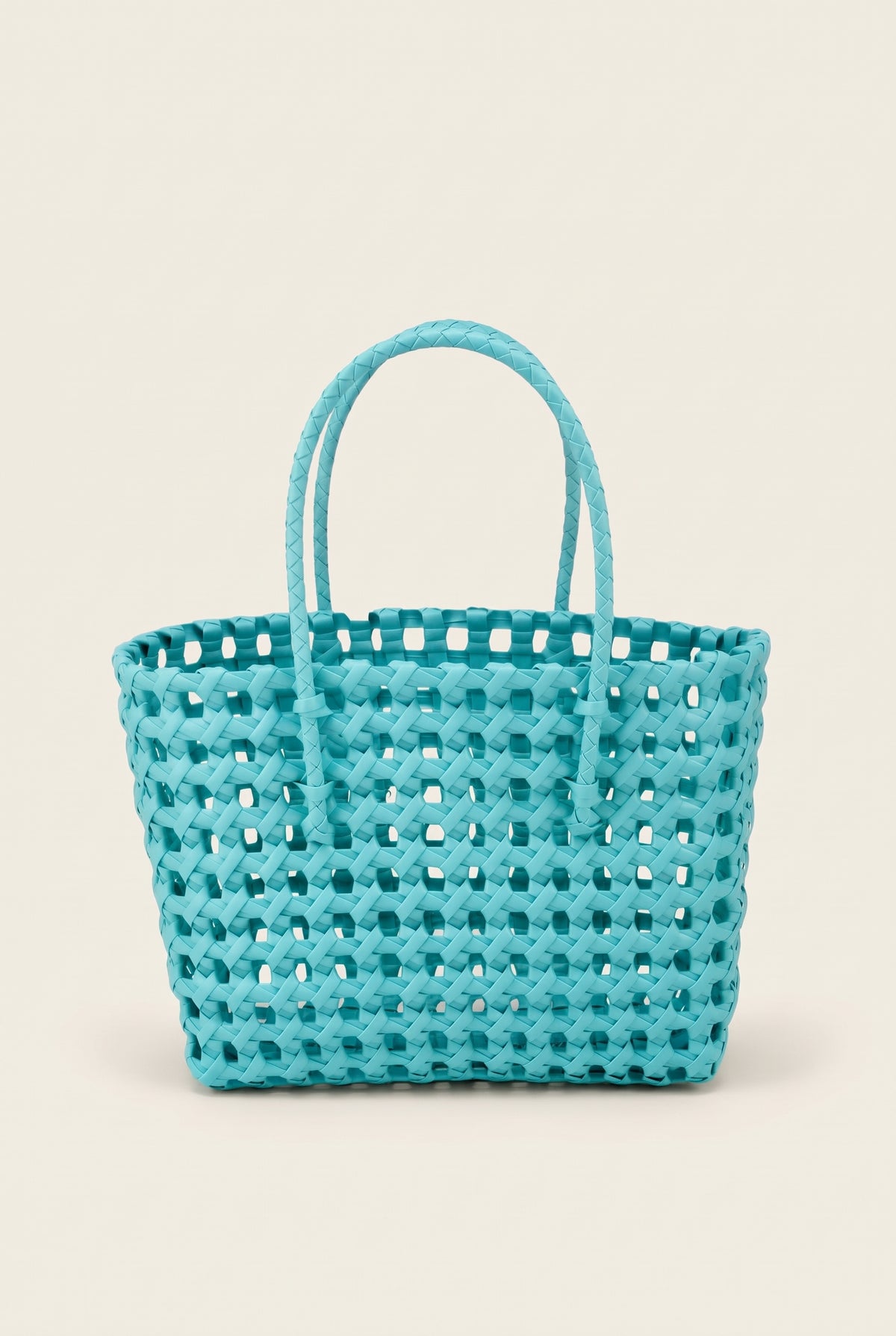 Cabas Cresta à tressage ajouré - Bleu-vert