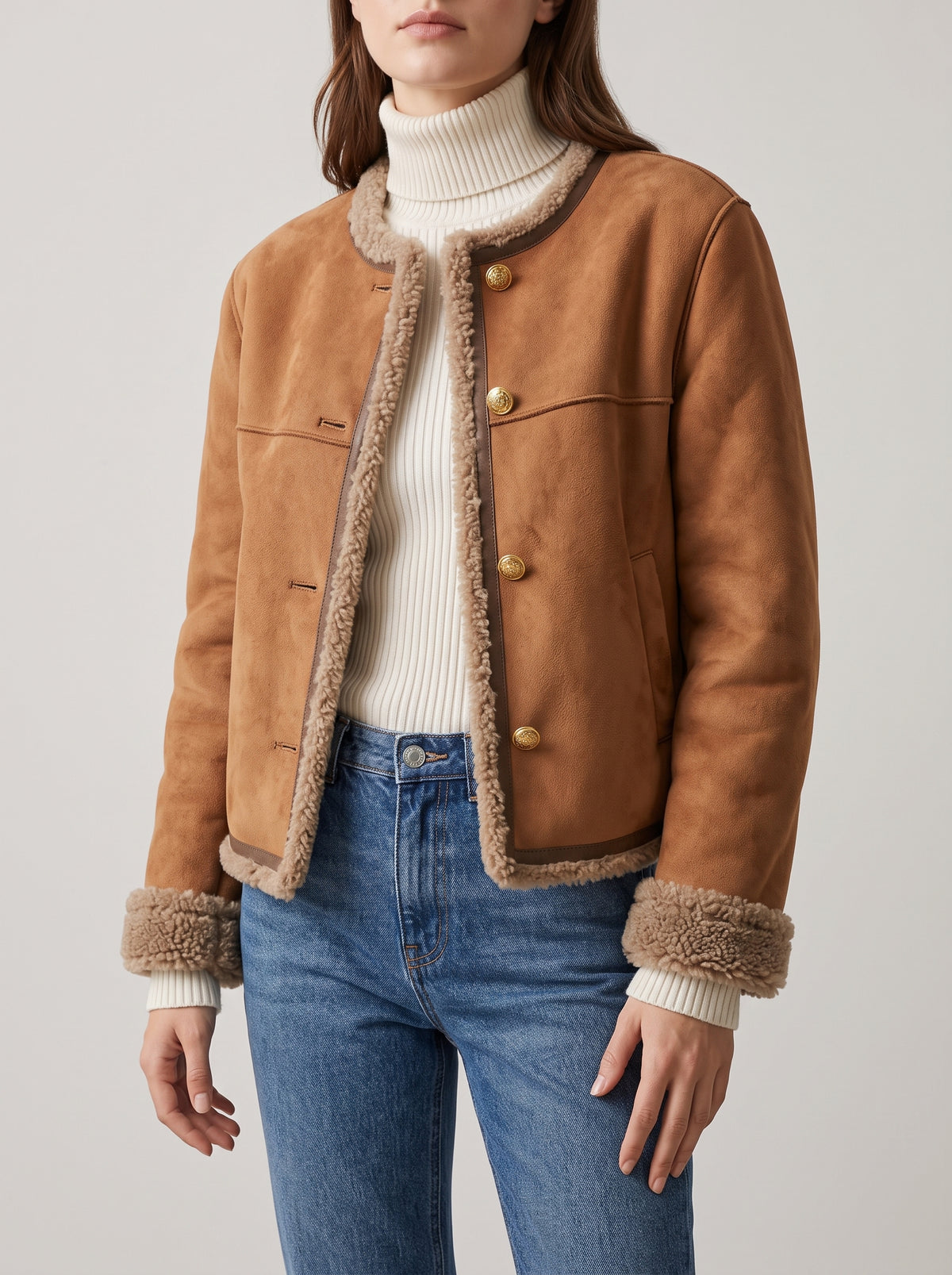 Hortense Buttoned Faux Shearling Coat