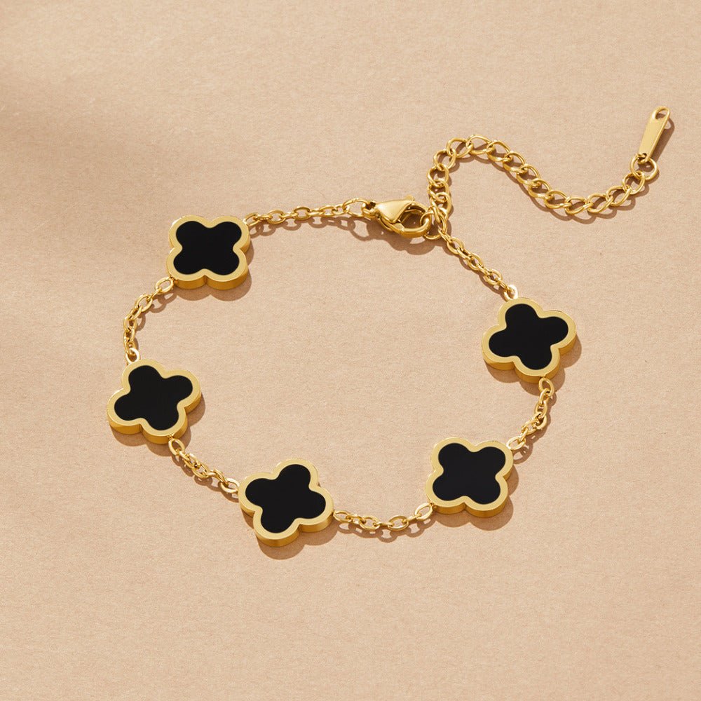 Bracelet trèfle noir