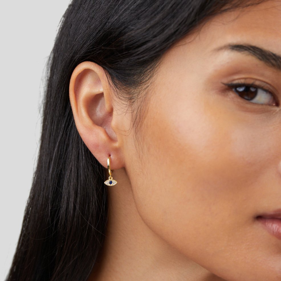 Boucles d'Oreilles Pendantes Œil Bleu Protecteur