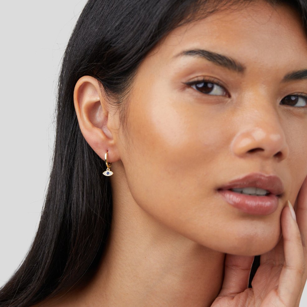 Boucles d'Oreilles Pendantes Œil Bleu Protecteur