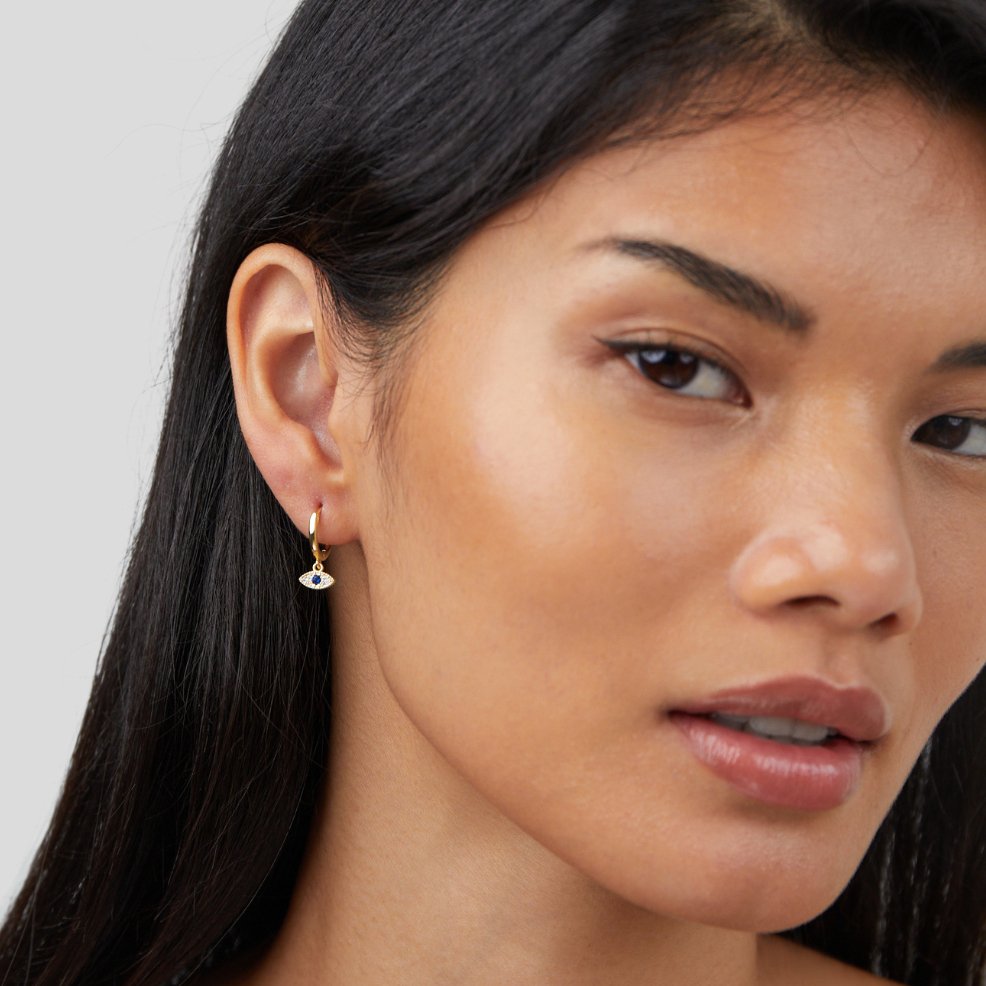 Boucles d'Oreilles Pendantes Œil Bleu Protecteur