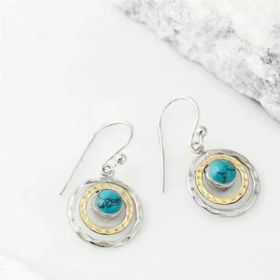 Saturno Boho · Boucles d'oreilles turquoise et or