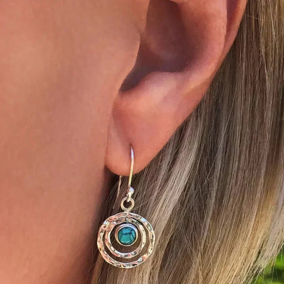 Saturno Boho · Boucles d'oreilles turquoise et or