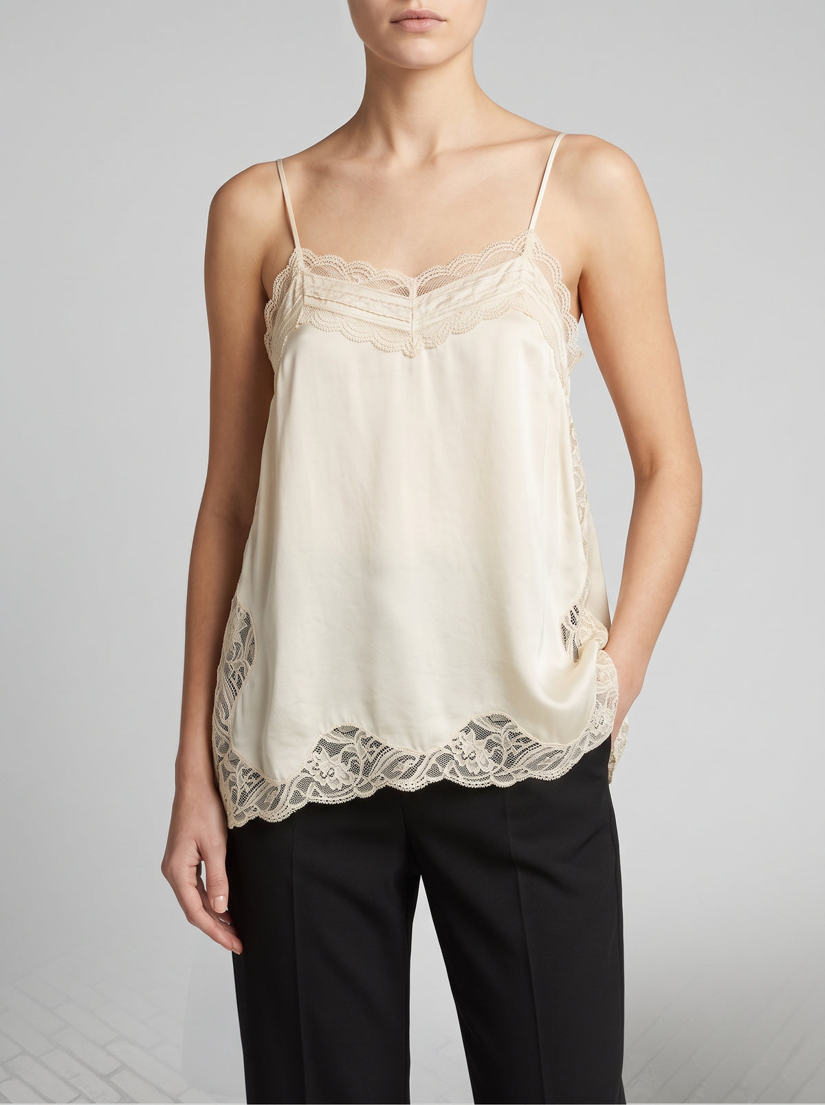 Sia Lace-Trim Camisole — Yellow