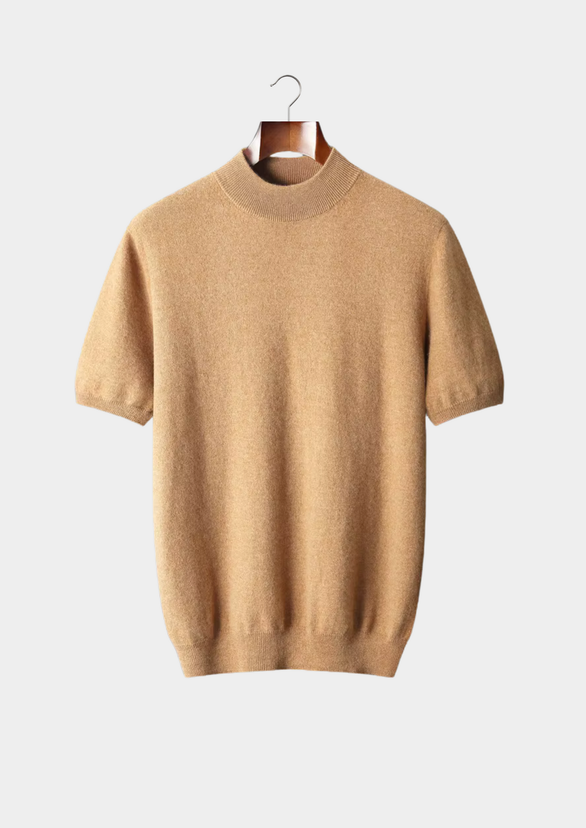 T-Shirt col montant en cachemire premium moutarde miel