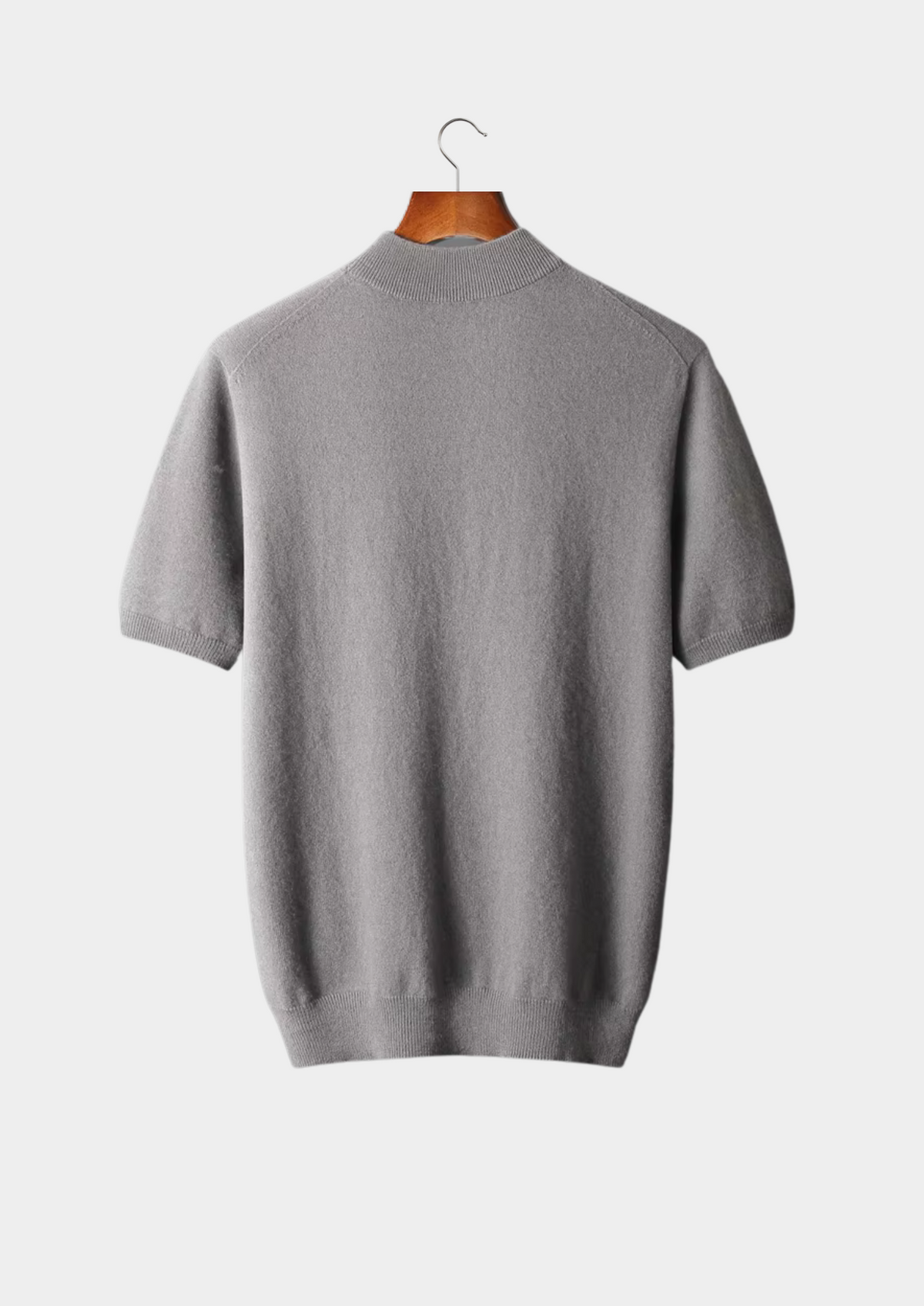 T-Shirt col montant en cachemire premium truffe cendrée