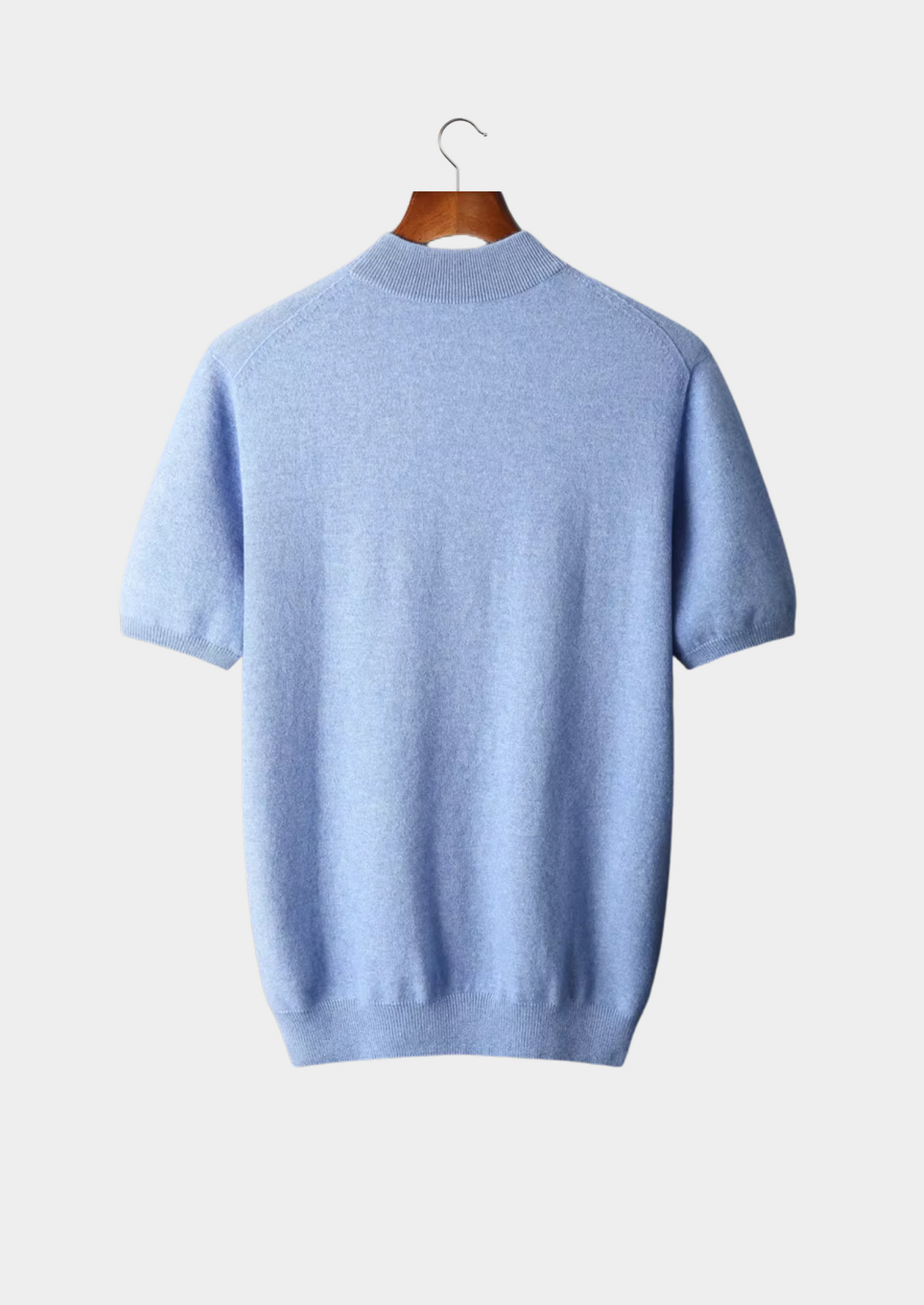 T-Shirt col montant en cachemire premium bleu clair