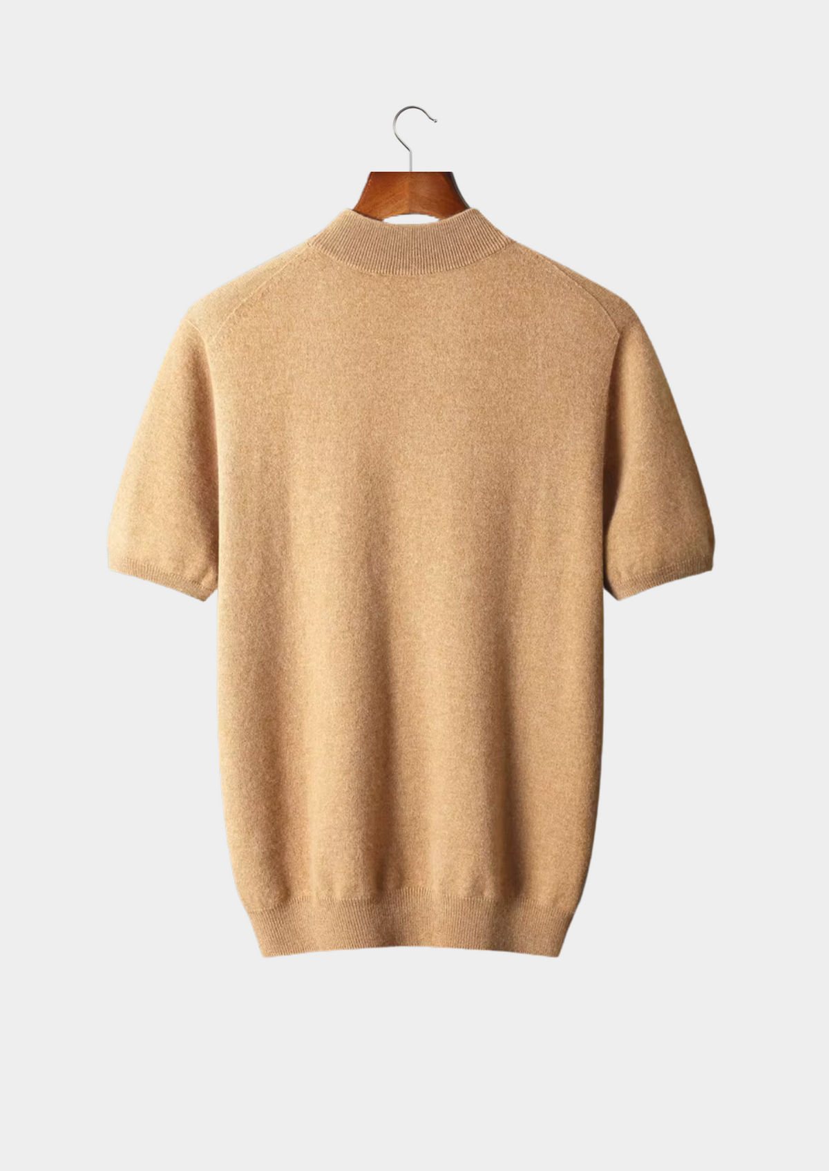 T-Shirt col montant en cachemire premium moutarde miel