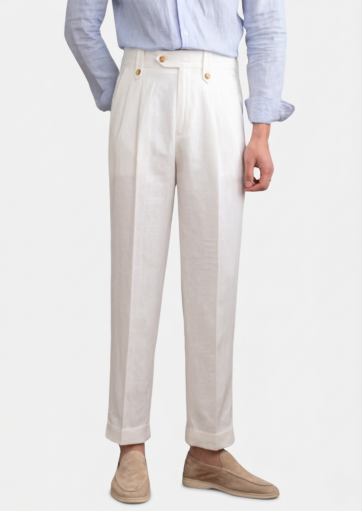 Pantalon côtier à pinces Cagliari blanc