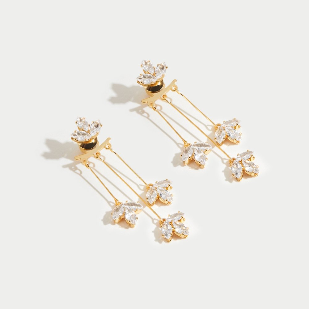 Boucles d'Oreilles Cascade Lotus en Cristal