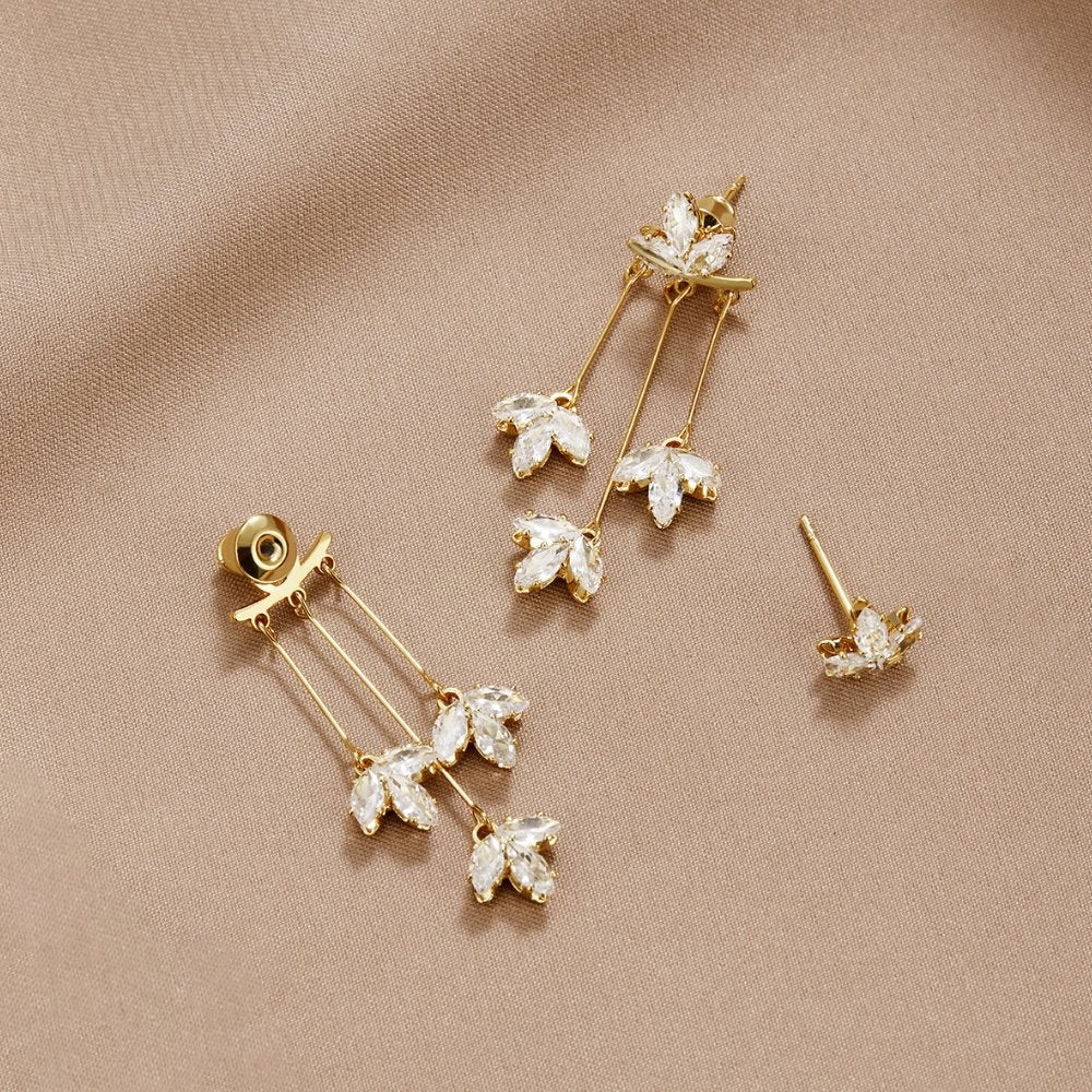 Boucles d'Oreilles Cascade Lotus en Cristal