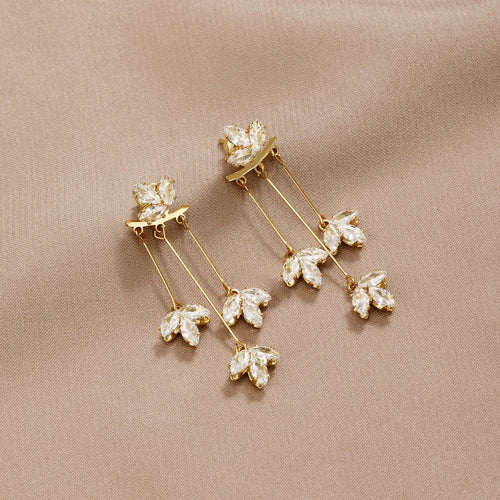 Boucles d'oreilles cascade lotus en cristal