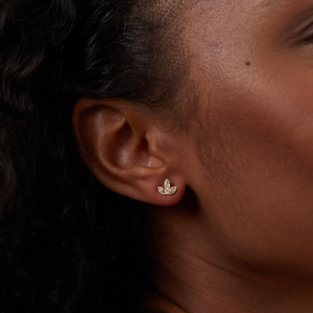 Boucles d'Oreilles Cascade Lotus en Cristal