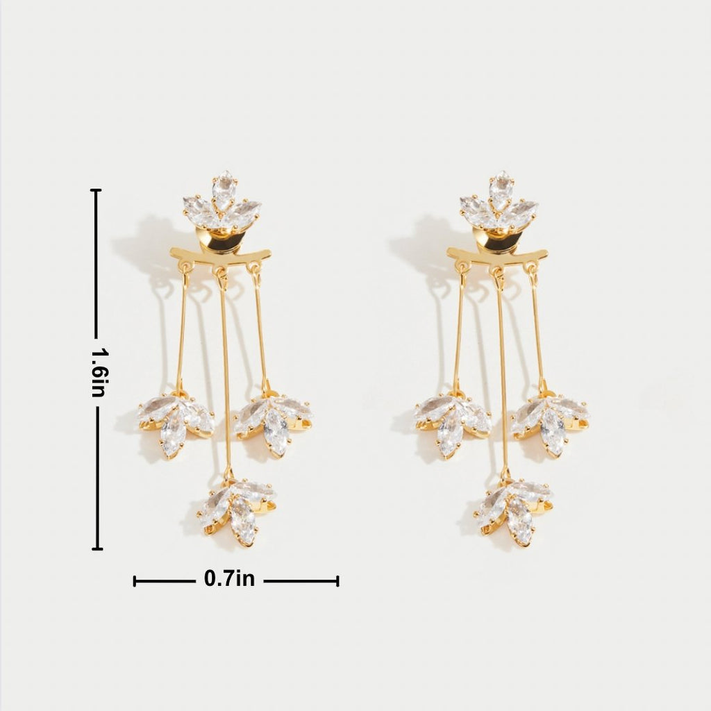 Boucles d'Oreilles Cascade Lotus en Cristal