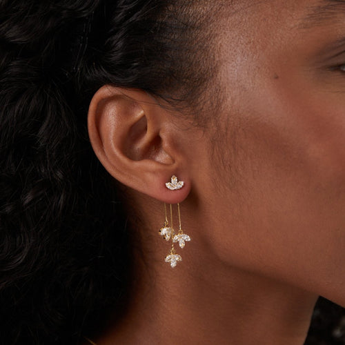 Lotus Kristall Wasserfall Ohrringe