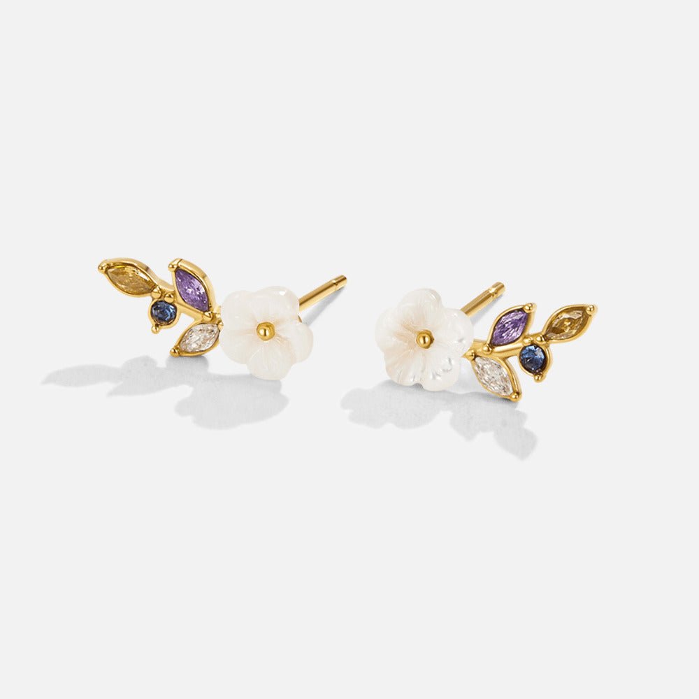 Puces d'Oreilles Fleur de Cerisier en Cristal