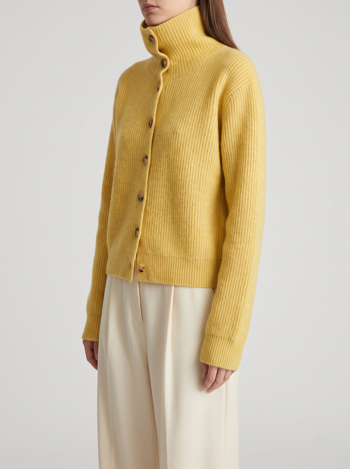Nicola Oversized Knitted Cardigan - Ginger Yellow