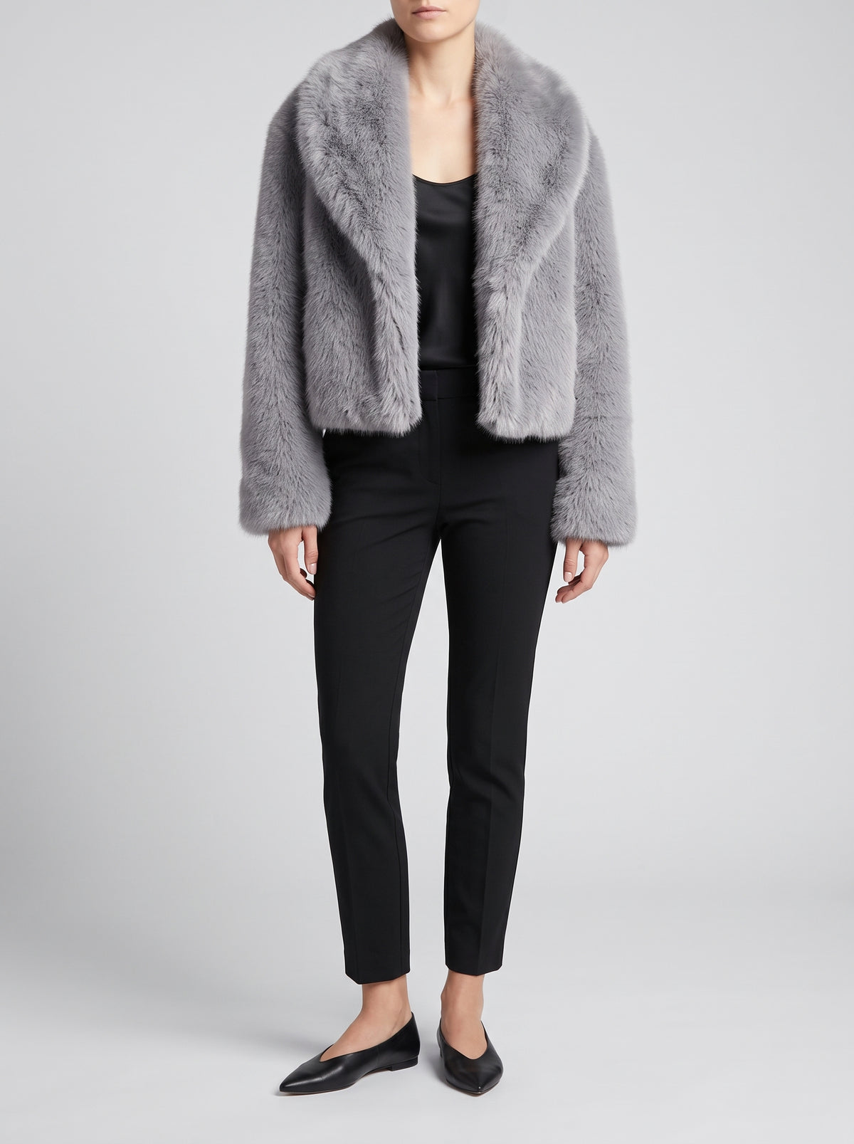 Adelheid Faux Fur Coat — Gray
