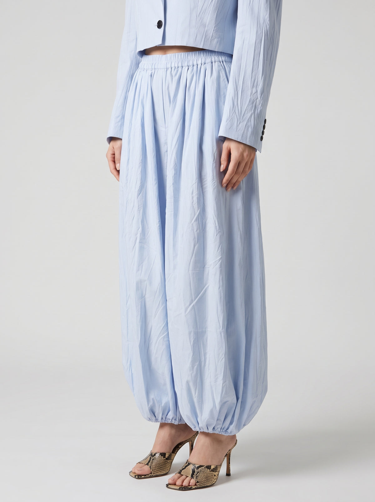 Kerry High-Waisted Balloon Pants — Blue