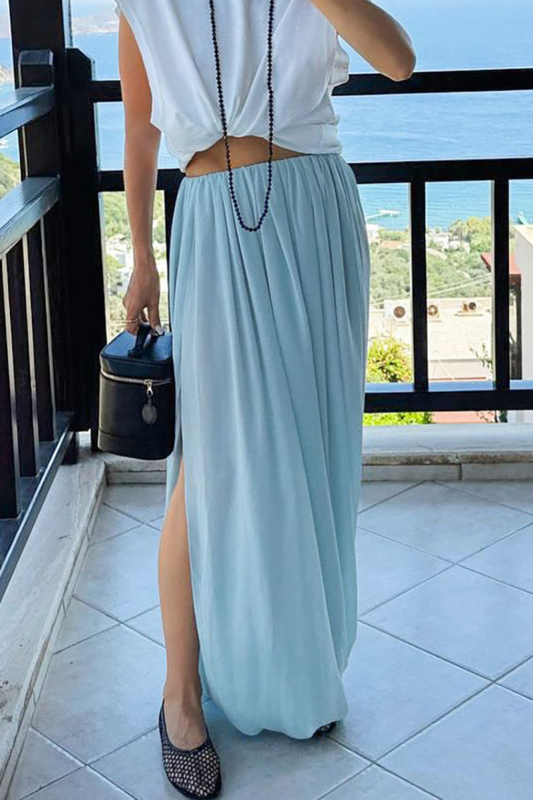 Afroza jupe maxi en mousseline fluide